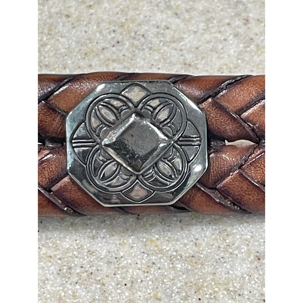 Vintage Brighton Brown Leather Braided Belt -Q2108 Women’s Size Medium -30 - Picture 5 of 11